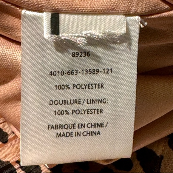 Women’s Dress Size XL Pink Black Metallic Gold Thread Flutter Sleeves Midi - Picture 7 of 12